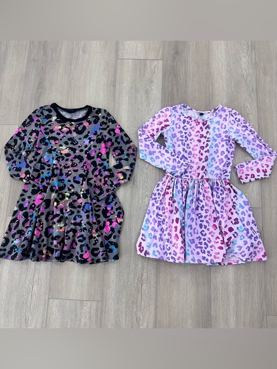 Pixielane Other - Pixielane printed long sleeve fit & flare dresses girls size 6 multicolor